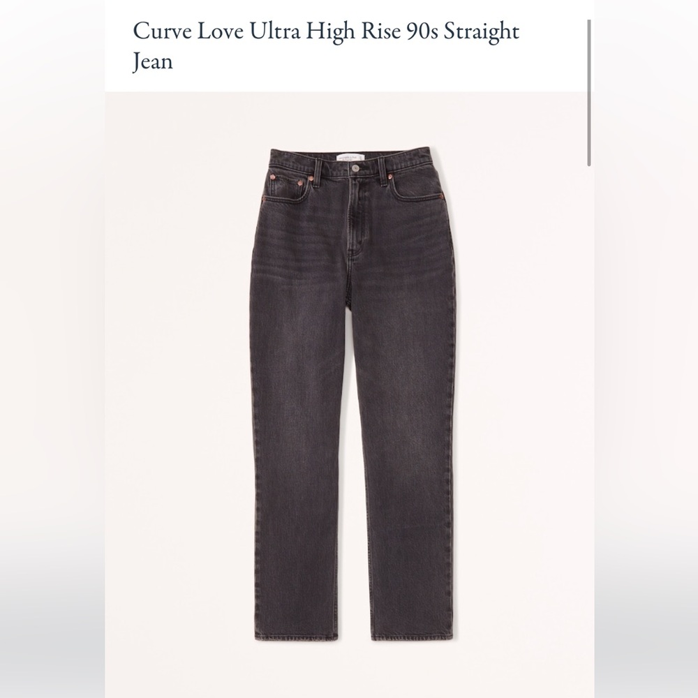 Abercrombie & Fitch •Black Curve Love🩶90s Straight Ultra High Rise Jeans(29)NWT